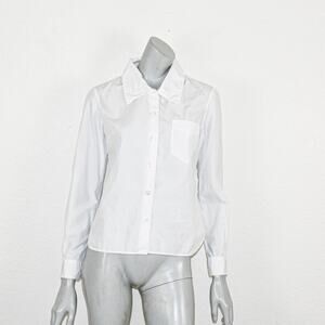 Margaret Howell Size 8 White Button up Shirt fitted back long sleeve